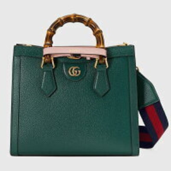 Gucci Handbags - Gucci Diana Tote Bag Green Leather